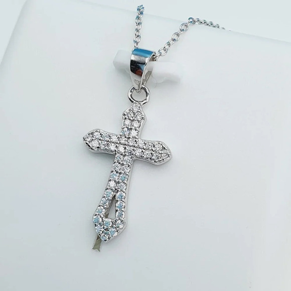 925 Sterling Silver Cubic Zirconia Necklace, U19254716 - Picture 1 of 9